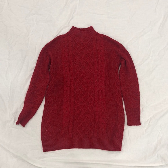 Red Reitmans Knit Mock Neck Sweater Tunic - Picture 1 of 5